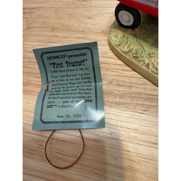 HOMCO Home Interiors "First Tractor!" #1525 – Denim Days – 1985 – Debbie & Danny - Picture 2 of 6
